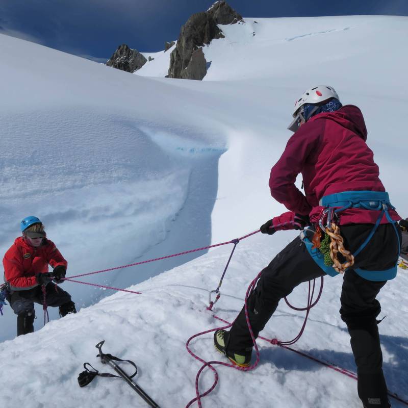 Practicing skills during the Alpine Climbing Course in New Zealand