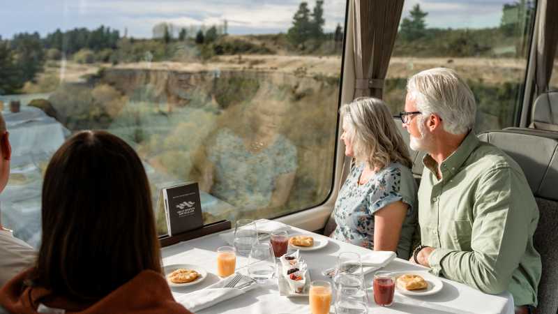 Soak in the changing landscapes over a full-service breakfast in Scenic Plus, as you cross the mighty Southern Alps. | Jay French