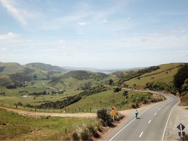 Looking out at an epic downhill after the biggest hill of the day | Reiner Schuster