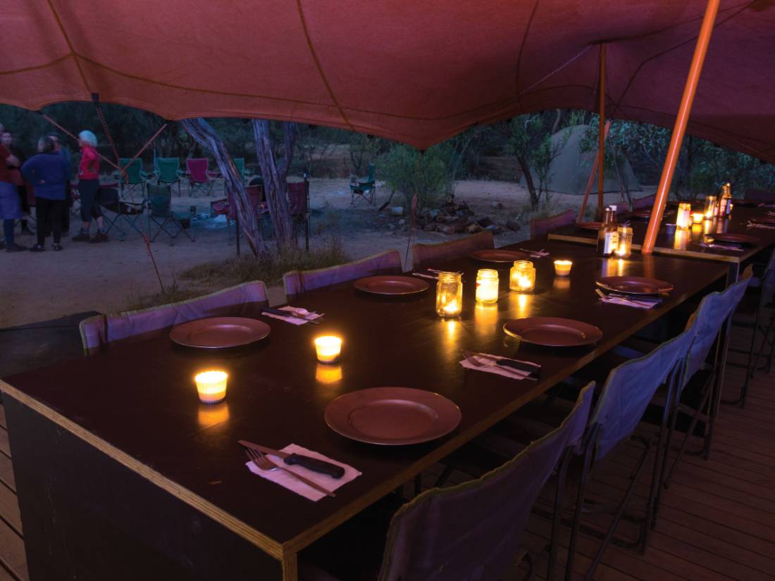 World Expeditions exclusive camps offer stylish dining for Larapinta trekkers |  <i>Graham Michael Freeman</i>