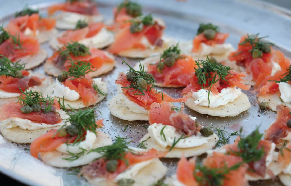 Smoked salmon canapes may be served on a Larapinta trip |  <i>Ayla Rowe</i>
