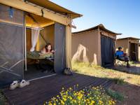 Relaxing at our exclusive eco-comfort camps on the Larapinta |  <i>Shaana McNaught</i>