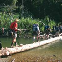 Trekkers crossing the Brown River on Day 5 of the Kokoda Trail | Rachael Davis