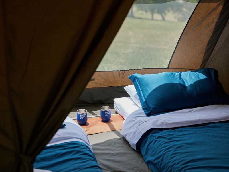 Sleep on comfortable mattresses at our basecamp