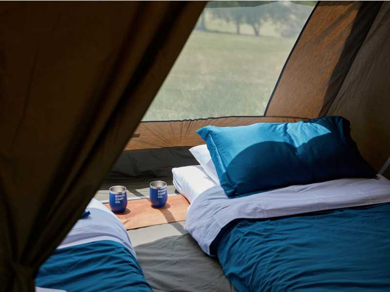 Sleep on comfortable mattresses at our basecamp