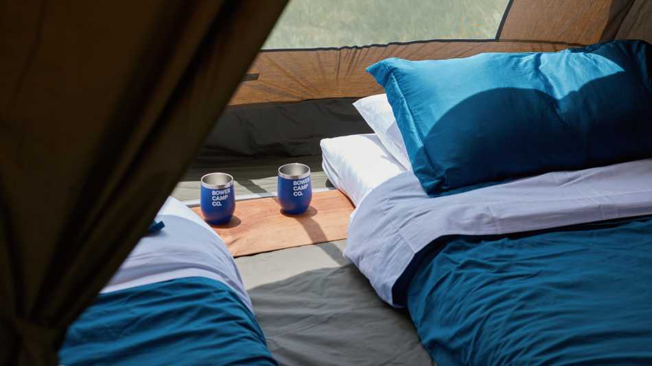 Sleep on comfortable mattresses at our basecamp