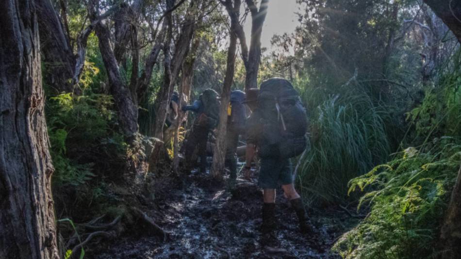 The terrain on the South Coast Track can be very muddy | John Dalton