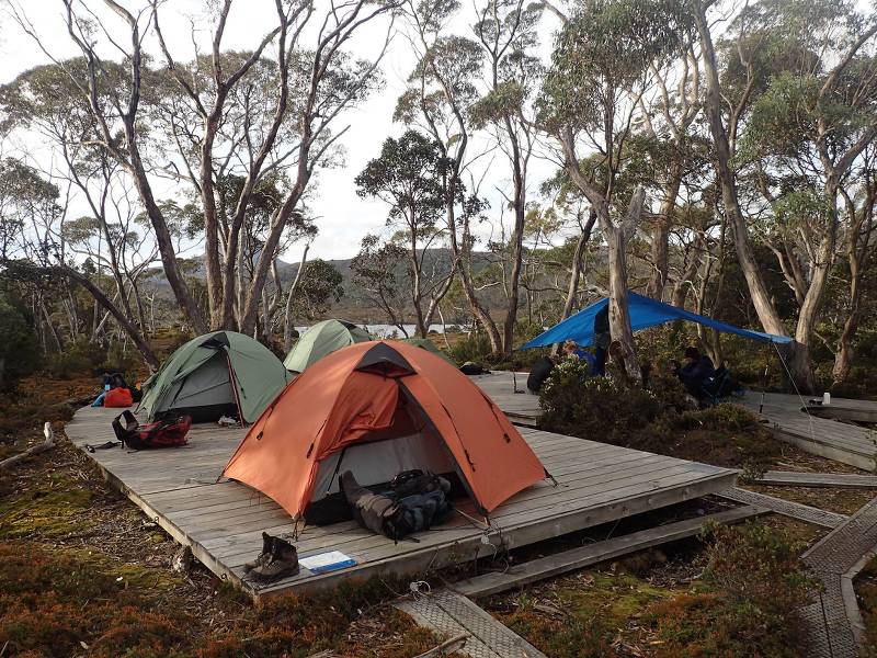 Camp setup on the Overland Track