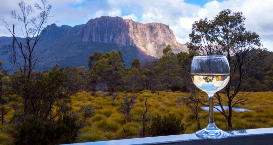 Enjoy a glass of wine after a day's trek along the Overland Track |  <i>Great Walks of Australia</i>