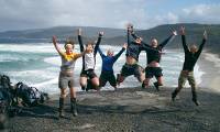 Happy group of trekkers on the South Coast Track |  <i>Anne Jordan</i>