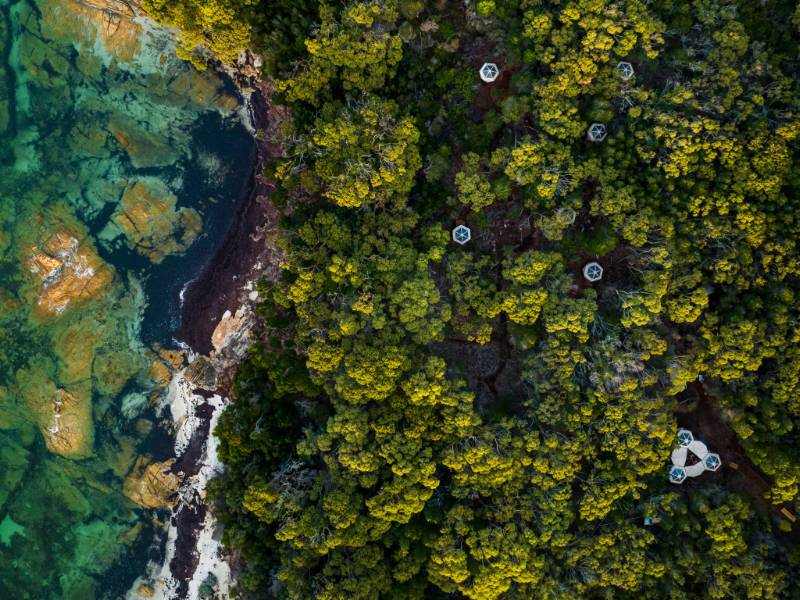 Our Flinders Island Eco-Comfort Camp is in a secluded setting with beach access | Lachlan Gardiner