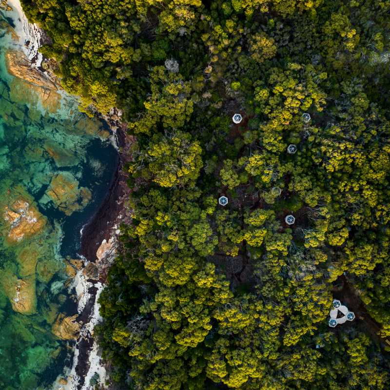 Our Flinders Island Eco-Comfort Camp is in a secluded setting with beach access | Lachlan Gardiner