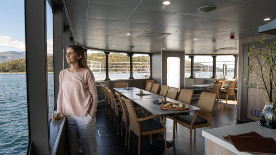 Our spacious Dining Room & Bar on expedition vessel Odalisque III