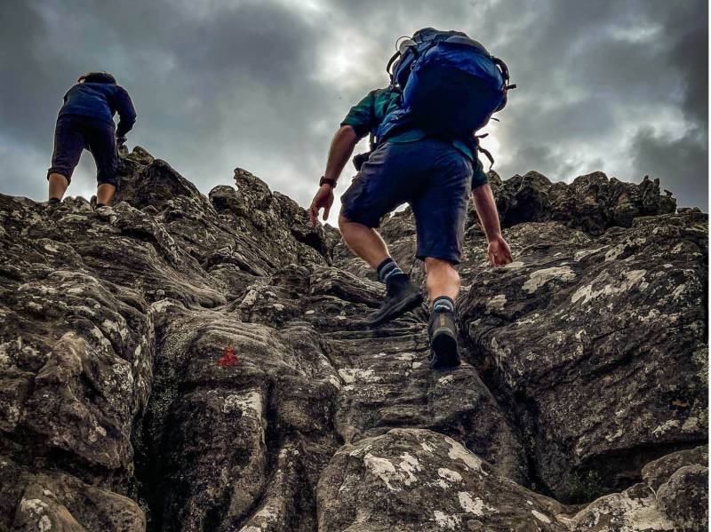 Challenging climb on the Grampians Peaks trail