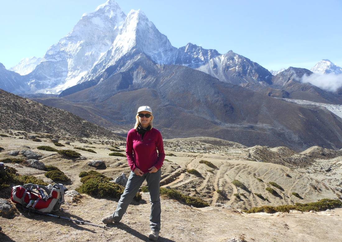 Admiring the Himalayan mountains towering over while on trek |  <i>Pamela Lynch</i>