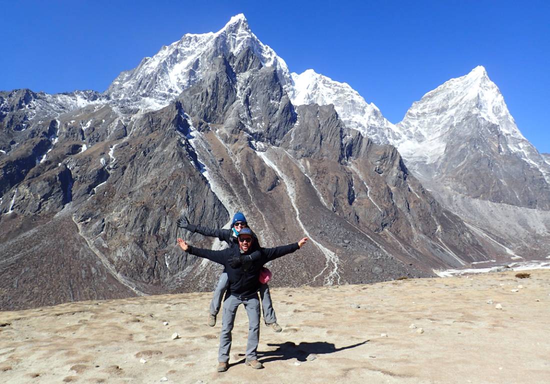 Trekkers, Sally and Ben, in high spirits on the Himalayan trails |  <i>Sally Dobromilsky</i>