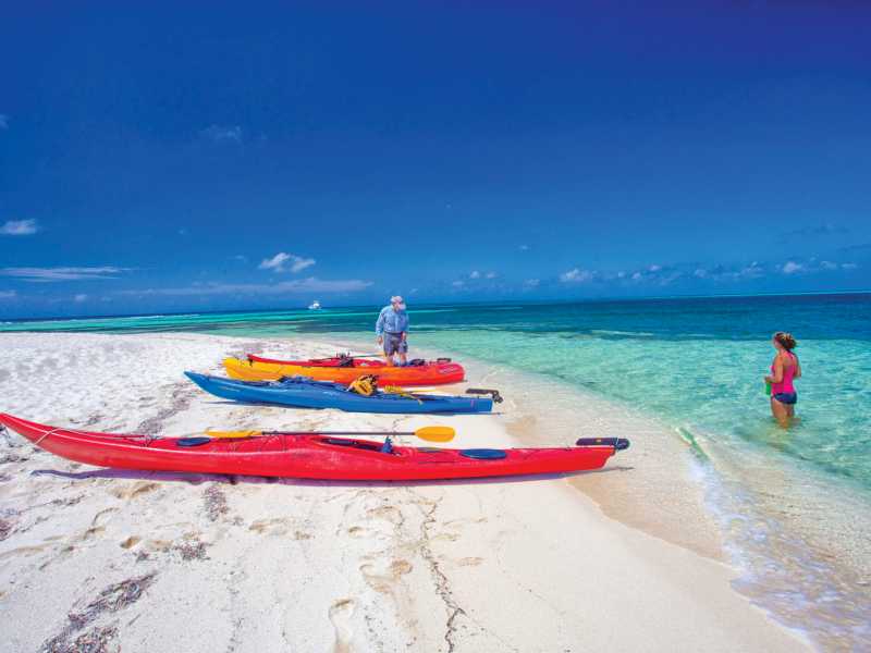 Preparing to Kayak in the crystal clear waters of Belize