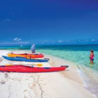 Preparing to Kayak in the crystal clear waters of Belize
