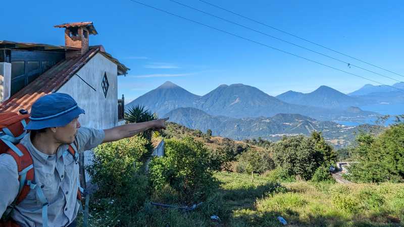 Your knowledgeable guide points the way to Lake Atitlan in the distance. | Laura McCoy