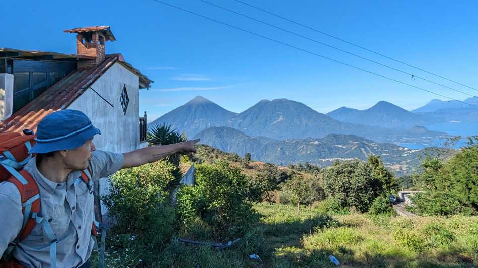 Your knowledgeable guide points the way to Lake Atitlan in the distance. | Laura McCoy