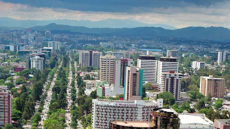 Birds eye view of colorful Guatemala City