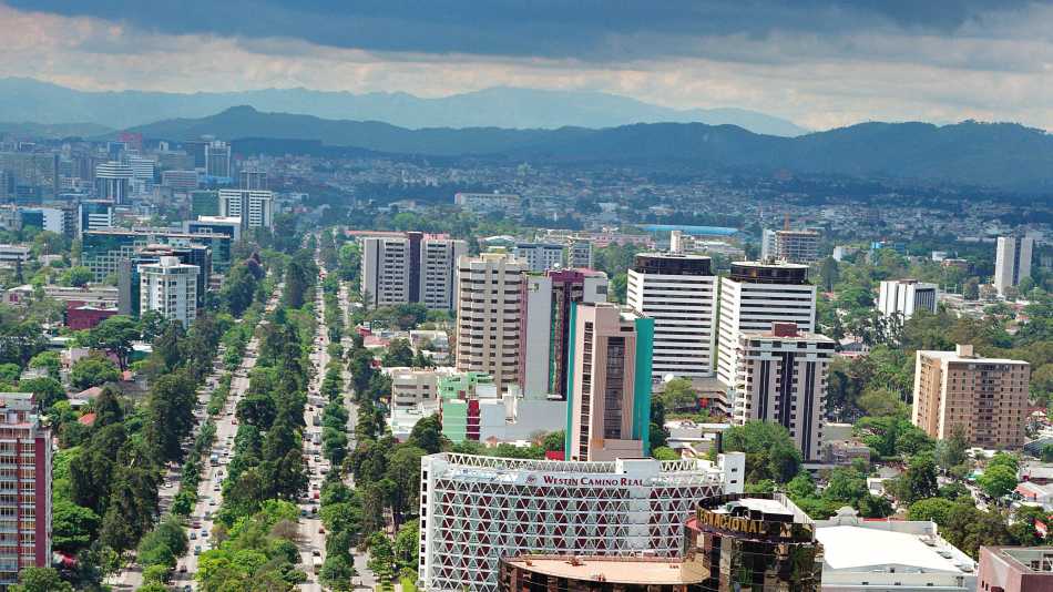 Birds eye view of colorful Guatemala City