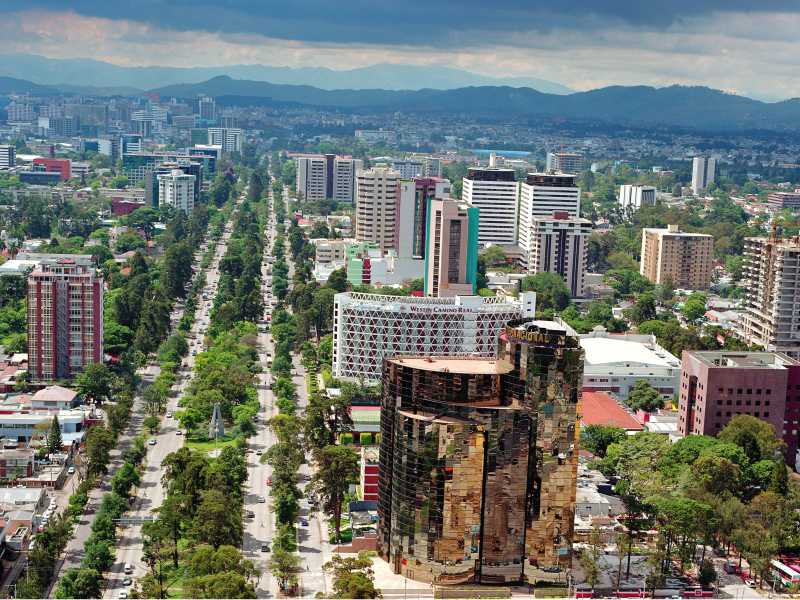 Birds eye view of colorful Guatemala City