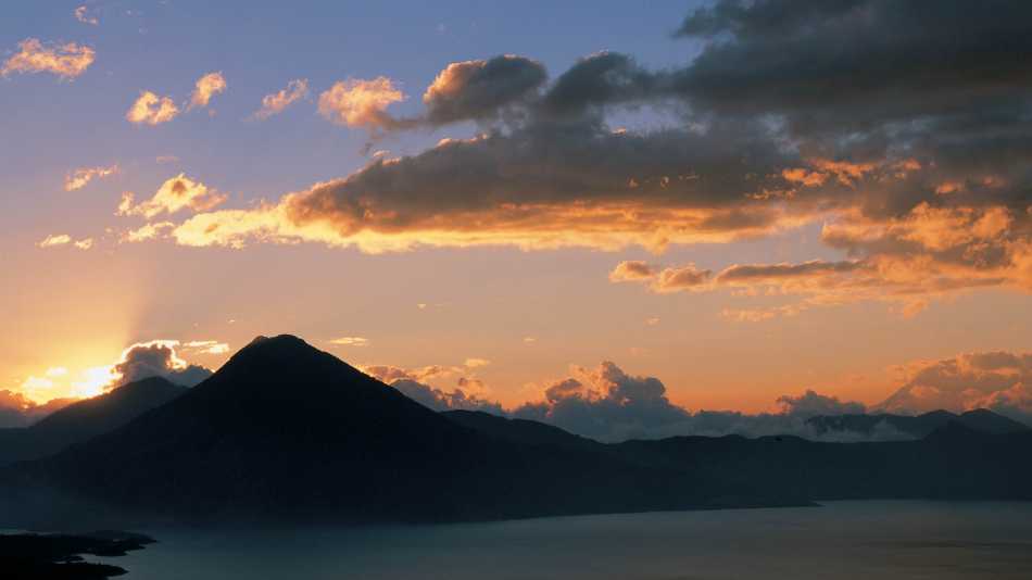 Sunset views over Lake Atitlan