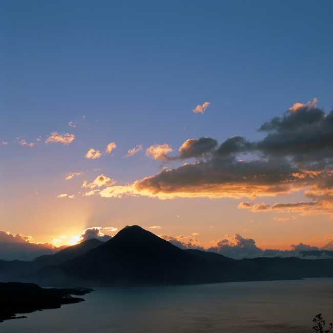 Sunset views over Lake Atitlan