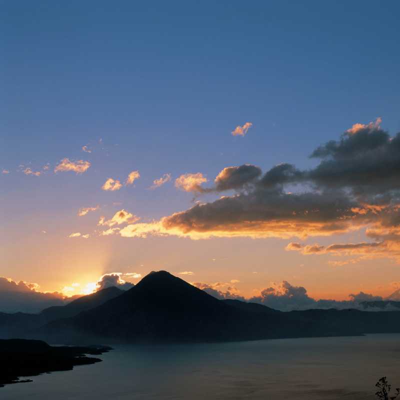 Sunset views over Lake Atitlan