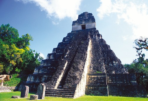 The temple of the Jaguar, one of many majestic ruins at Tikal, Guatemala