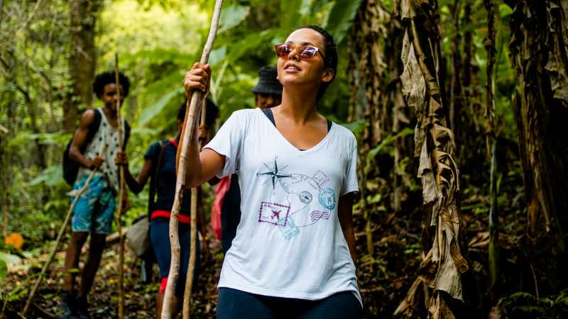 Journey through Panama's lush rainforest to Kiki Waterfall