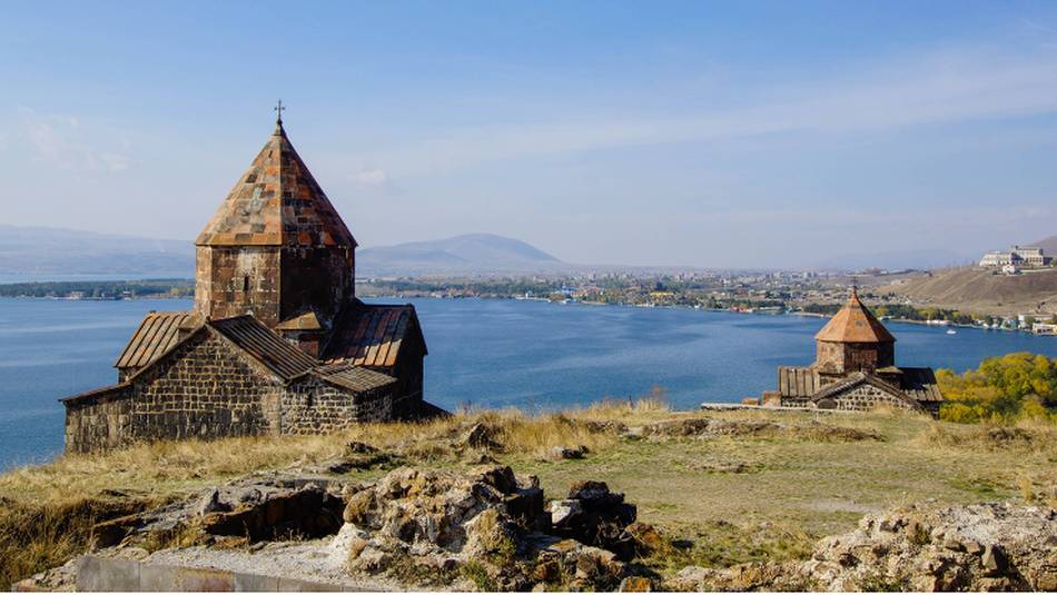 The monastery of Sevanavank on the shores of Lake Sevan was founded in 874.