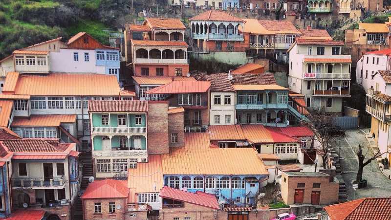 The colourful rooftops of Tbilisi, Georgia