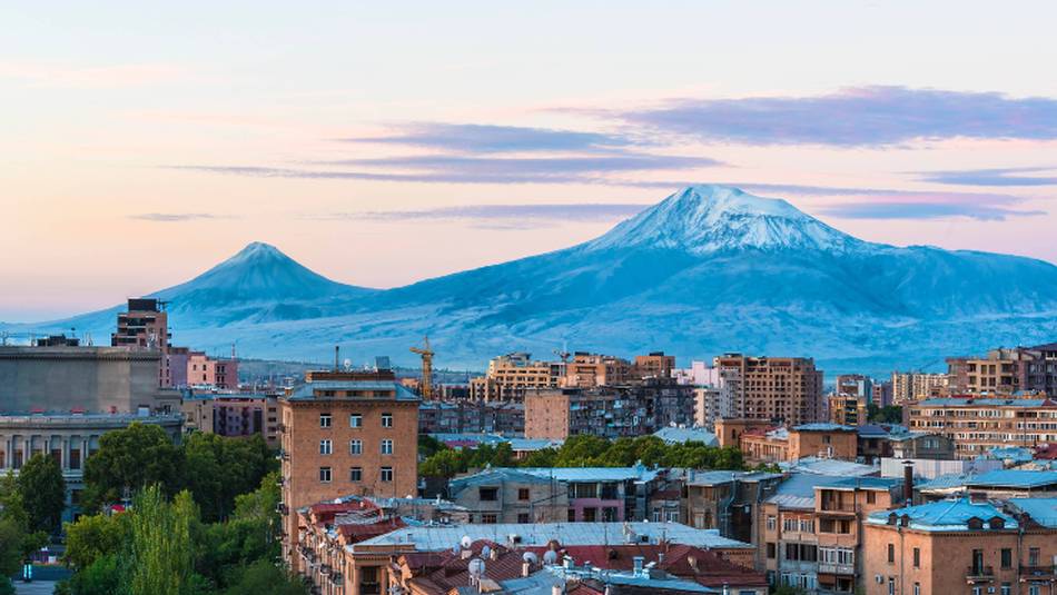 Looking over historic Yerevan toward Mount Ararat.