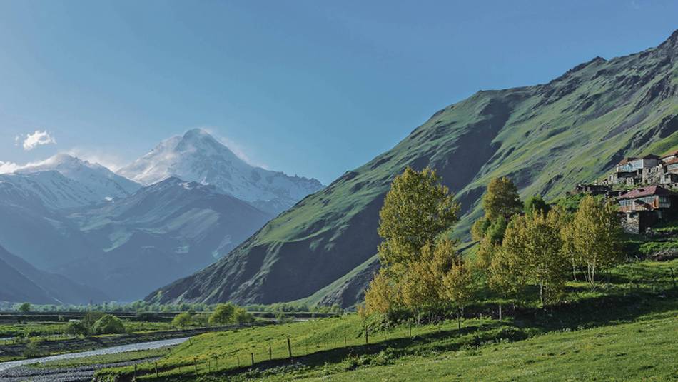 The stunning Sno Valley in the Kazbegi region of Georgia.