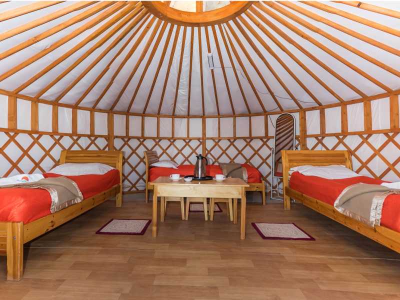 Ger camp in the Gobi desert Mongolia