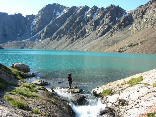 Glacial lake in the Tian Shan Mountains