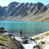Glacial lake in the Tian Shan Mountains