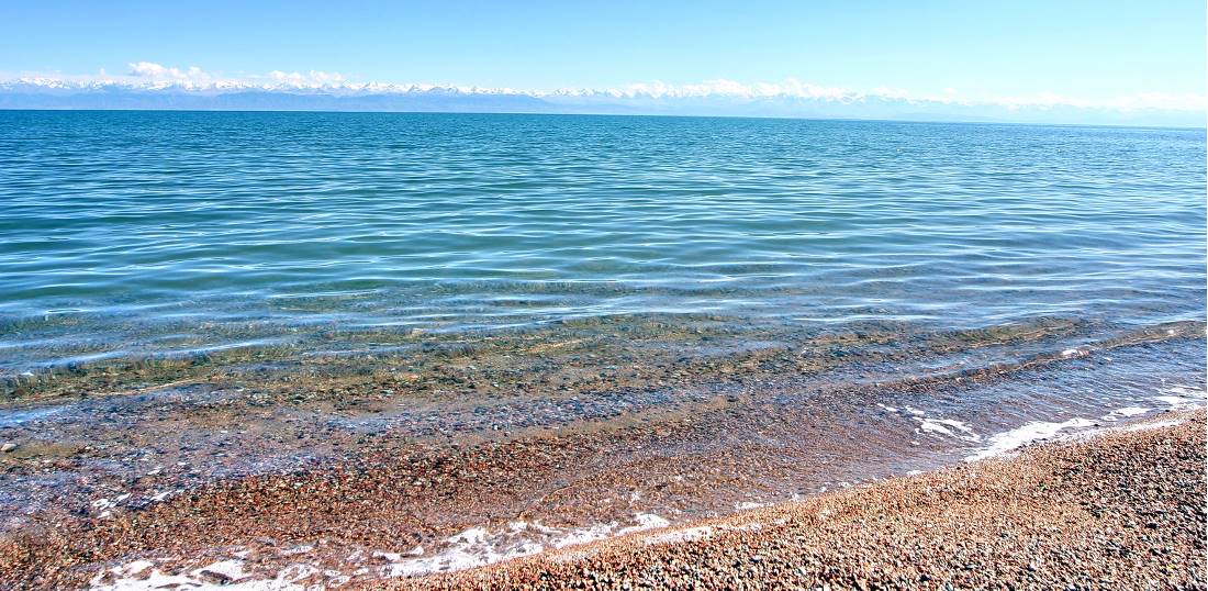 Beautiful and tranquil Issyk Kul Lake