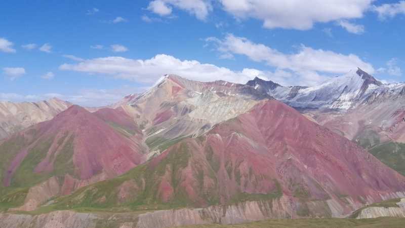 Spectacular colours cover the giant peaks in Kyrgyzstan