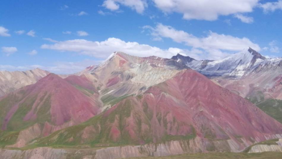 Spectacular colours cover the giant peaks in Kyrgyzstan