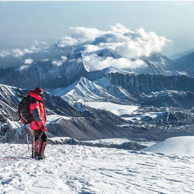 Views from the summit of Peak Lenin