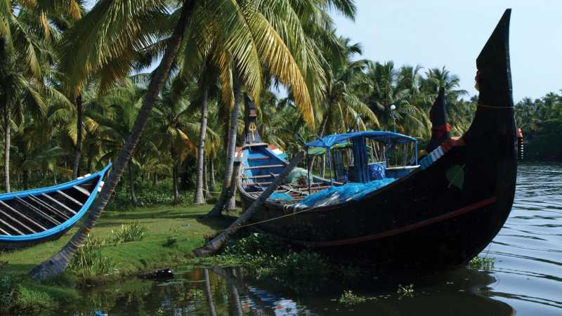 Between Kollam and Allepey on the famous backwaters of Kerala. This labyrinth of rivers, lined with palm trees, flows through the heart of Kerala. | Laurence Riovx