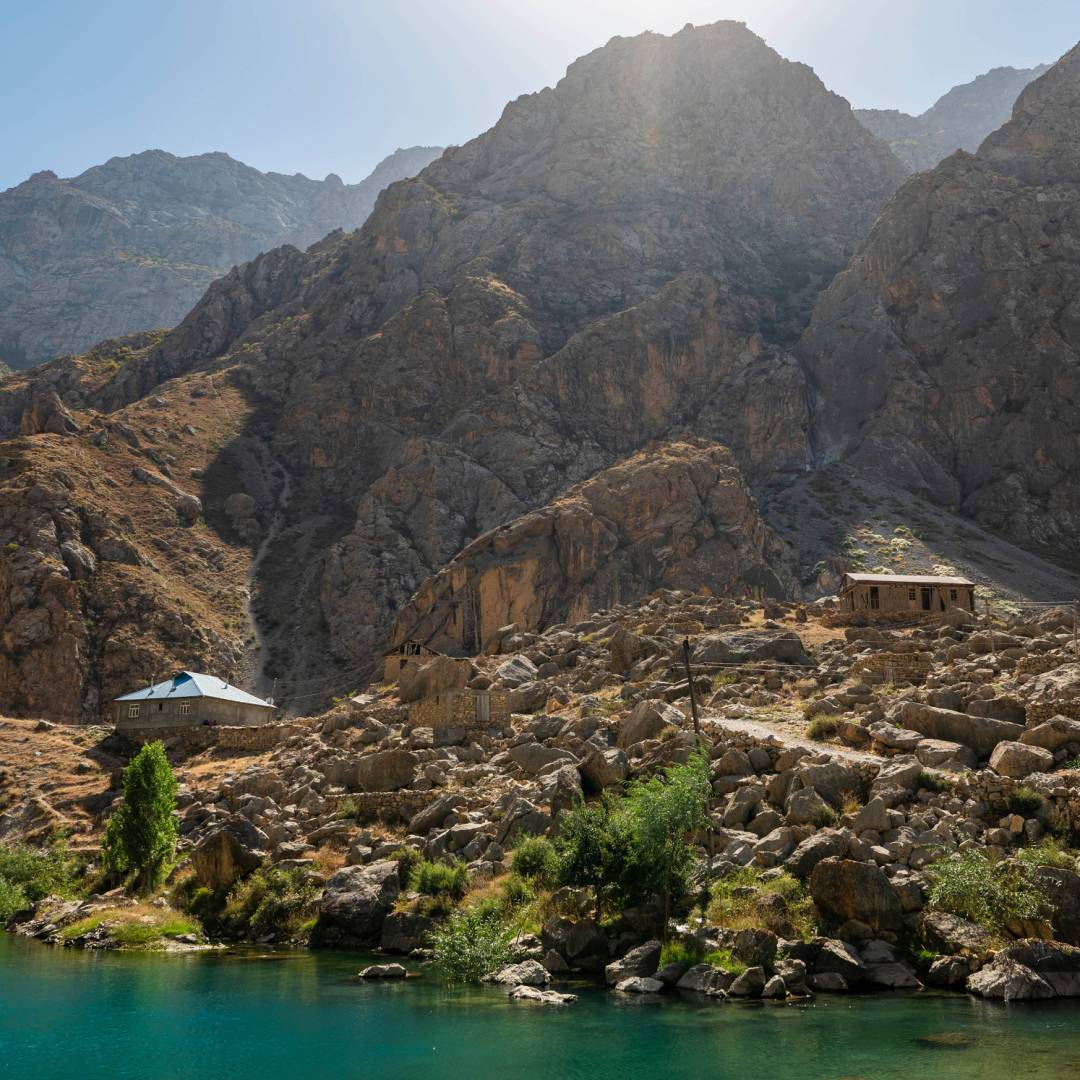 The alpine lakes in Tajikistan's Fann Mountains are a welcome sight in this more arid Central Asian landscape | Lachlan Gardiner