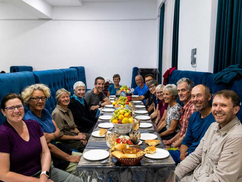 Dinner after the Fann Mountain trek | Lachlan Gardiner