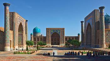 The beautiful Registan Square in Samarkand