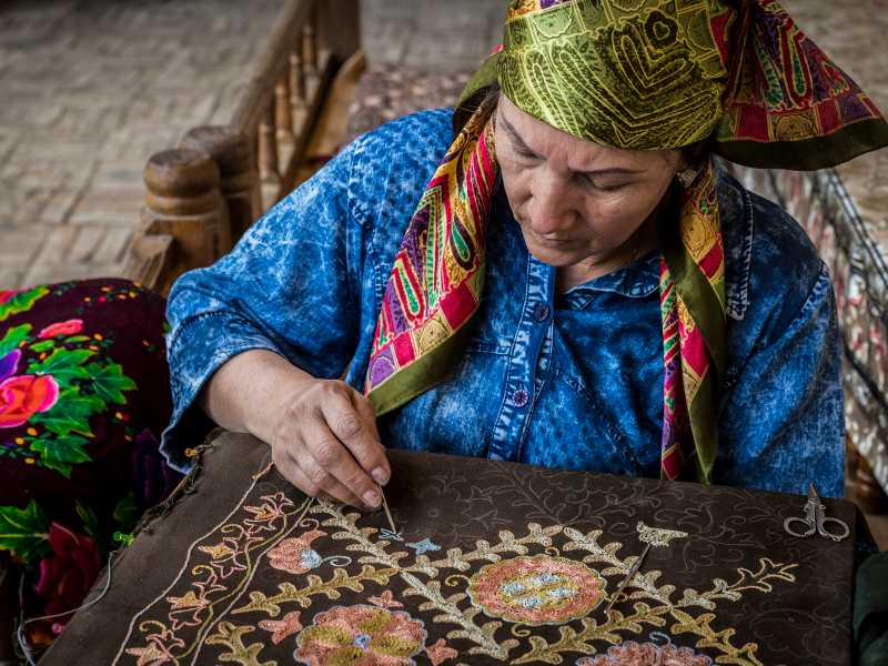 Observe intricate needlework in Bukhara | Richard I'Anson