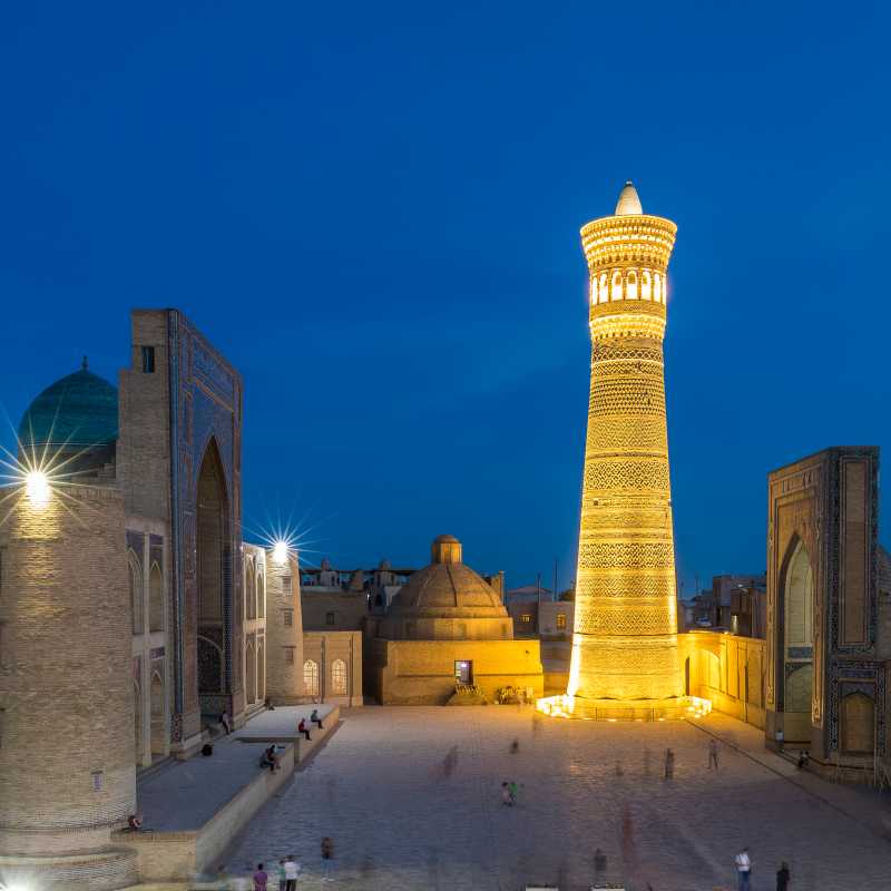 Kalon Minaret at dusk in Bukhara, a Silk Road highlight | Richard I'Anson