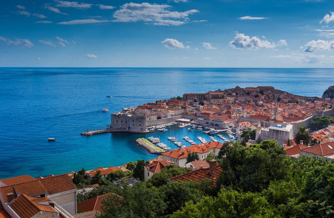 The splendid walled city of Dubrovnik, where the Croatia to Albania Coastal Cycle starts